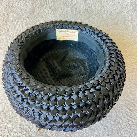 Vintage handmade LOIS SHELLHAMMER Braided Bowler Straw Hat - Picture 7 of 10